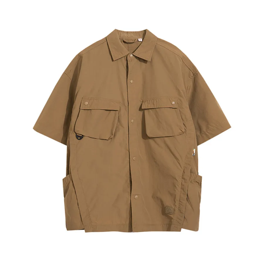 Discount Paneled Button-Up Shirt Shirts