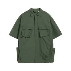 Discount Paneled Button-Up Shirt Shirts
