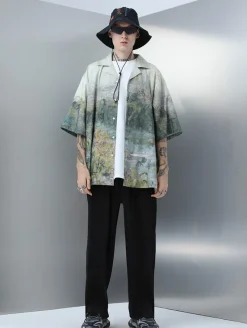 Fashion Painted Autumn Button-Up Shirts