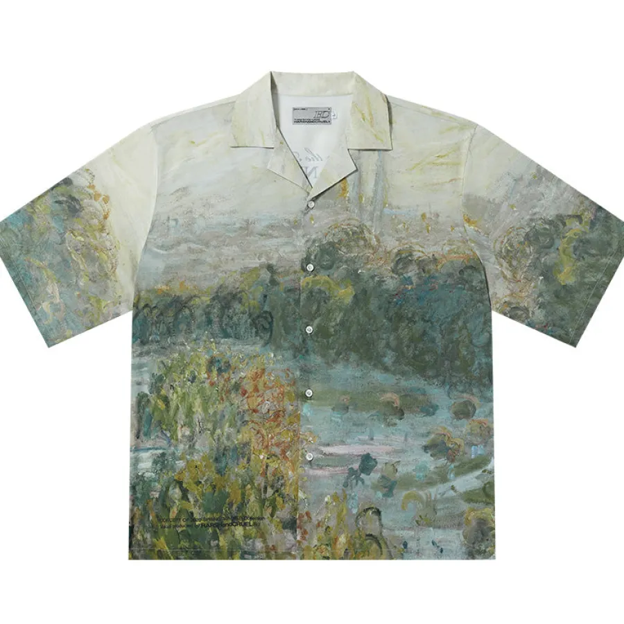 Fashion Painted Autumn Button-Up Shirts