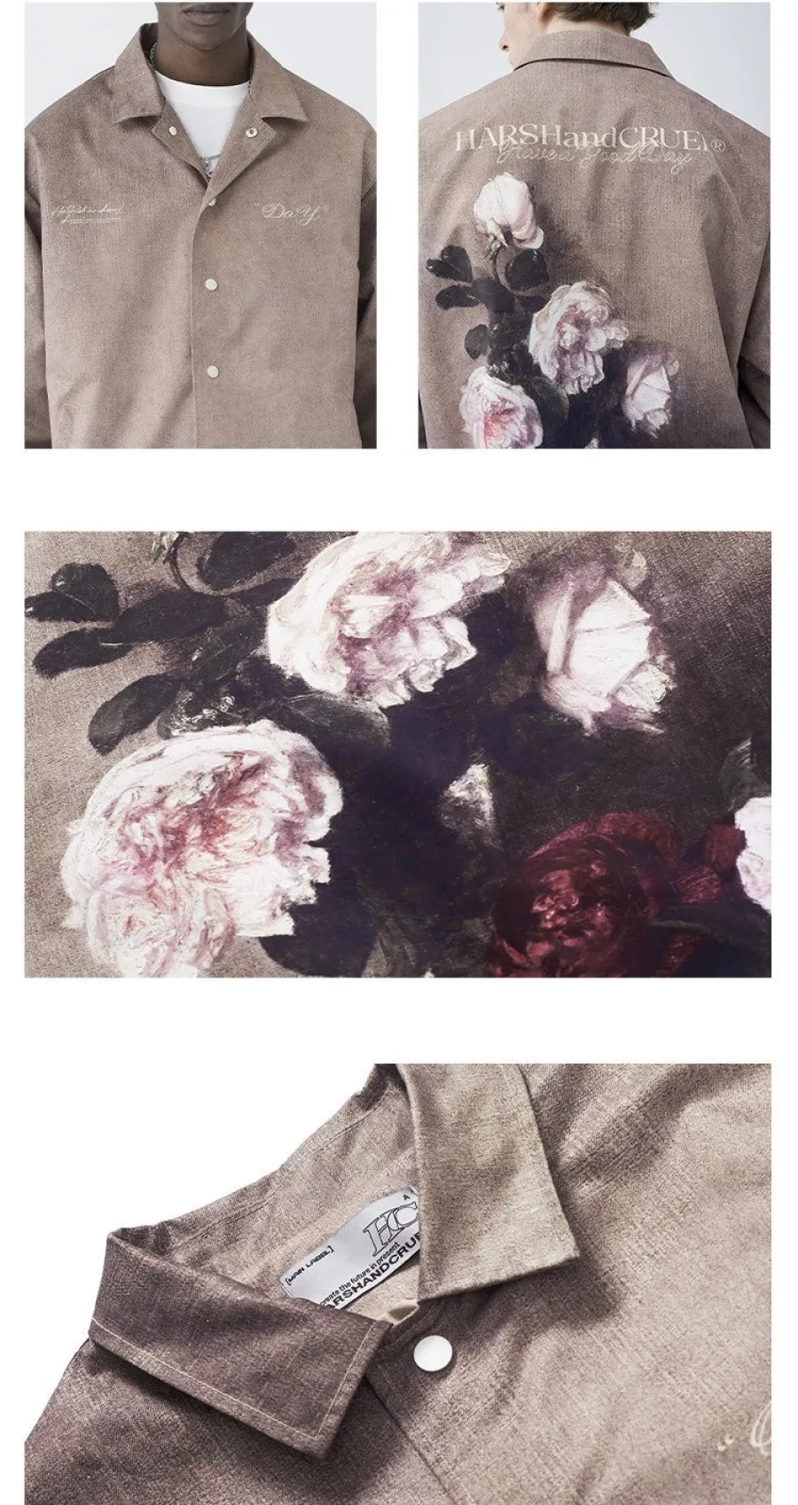 Discount Painted Flowers Windbreaker Jacket Jackets
