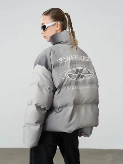 Outlet Silver-Tone Puffer Jacket Jackets