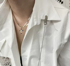Clearance Two-Tone Cross Necklace Accessories