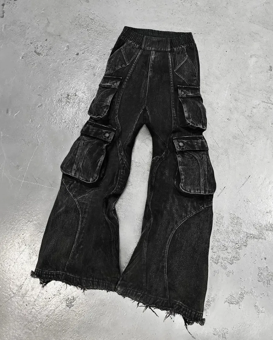 Clearance HJK Exclusive "Anarchy" Denim Cargo Pants Pants | Jeans