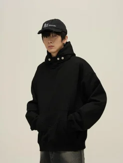 Clearance HJK Exclusive Button Latch Hoodie Hoodies