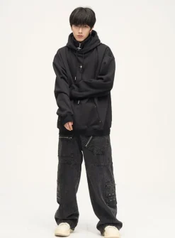Hot Double Panel Hooded Zip Jacket Hoodies