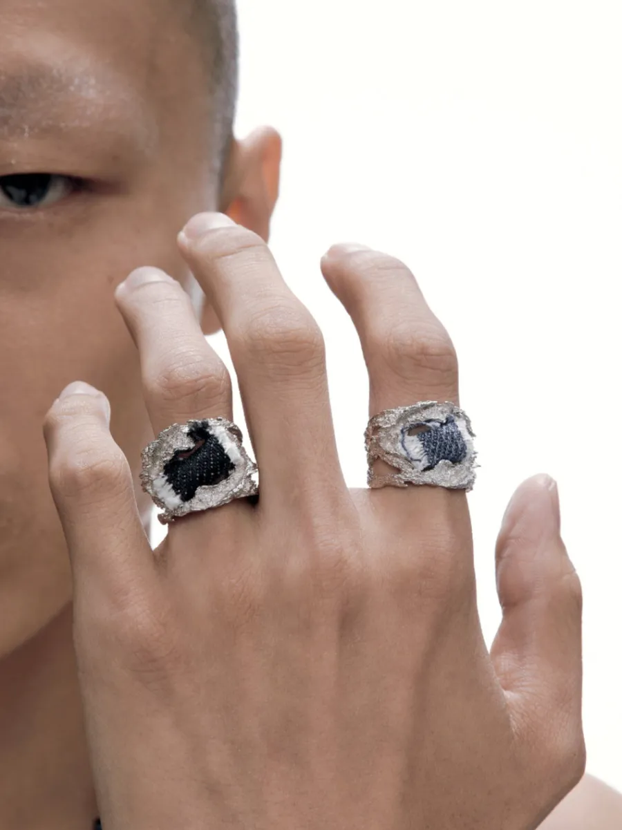 Clearance Denim Inlay Ring Accessories