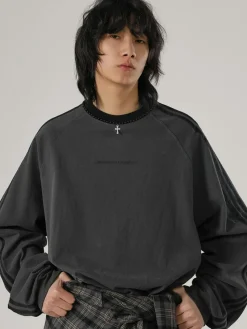 Clearance Silver Beaded Cross Long Sleeve Shirts