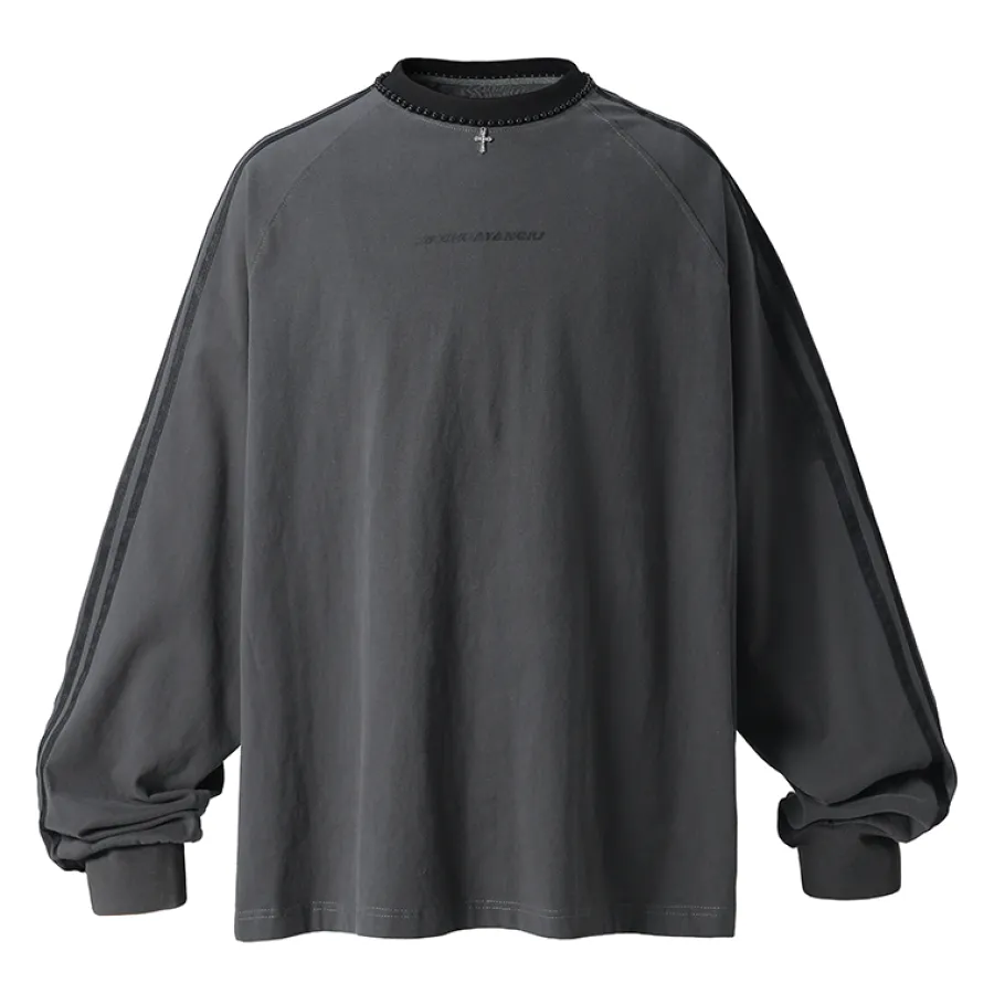 Clearance Silver Beaded Cross Long Sleeve Shirts