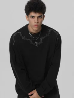 Clearance Washed Torn Collar Long Sleeve Shirts