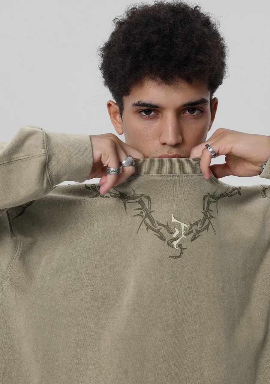 Clearance Washed Torn Collar Long Sleeve Shirts