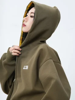 Online Layered Plaid Lined Zip Jacket Jackets | Hoodies