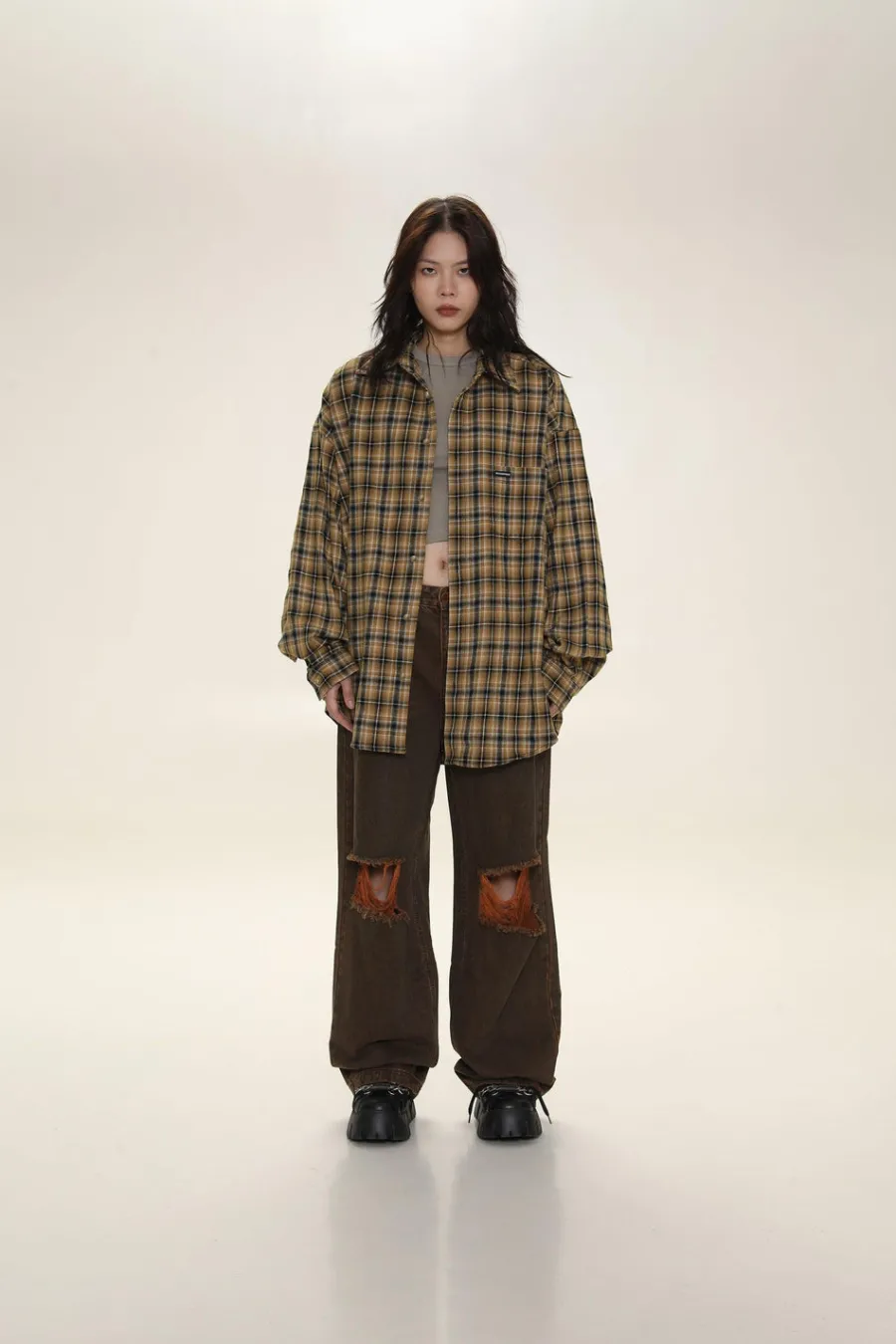 Online Boxy Plaid Carpenter Shirt Shirts