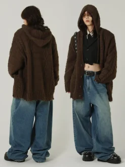 Clearance Edith Knit Hooded Cardigan Sweaters