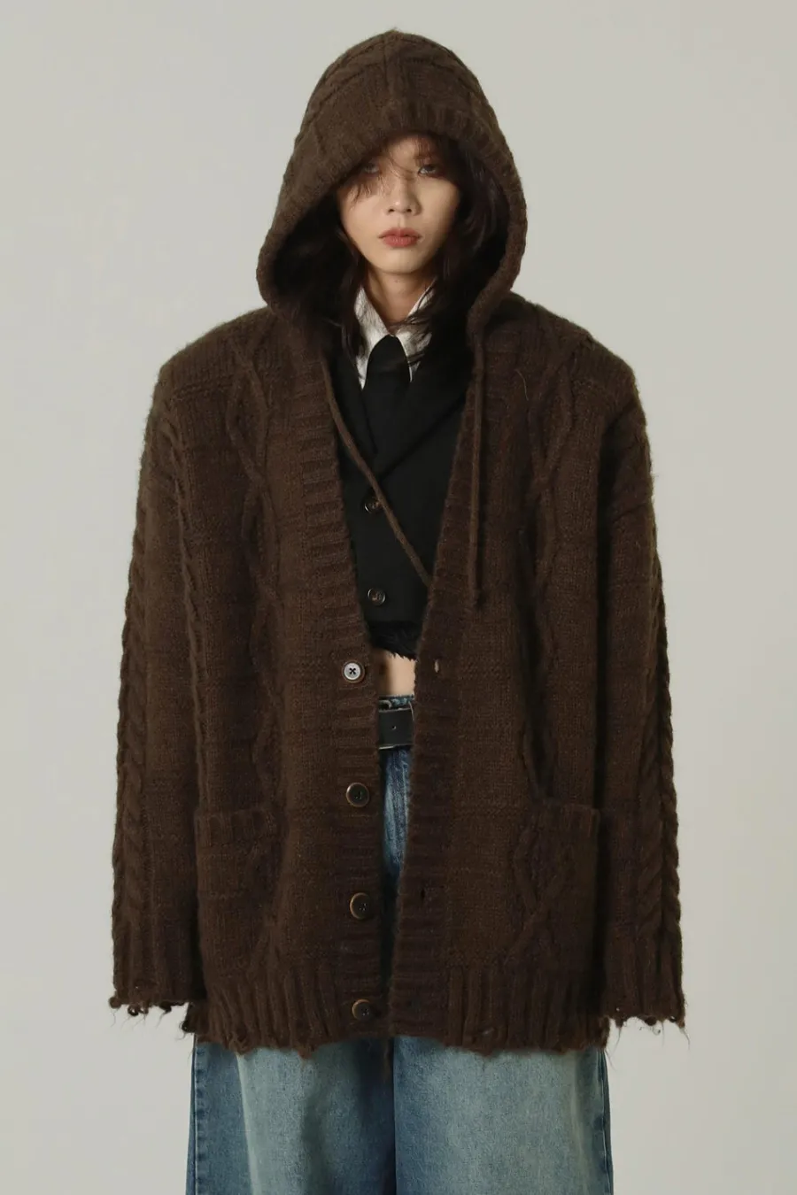 Clearance Edith Knit Hooded Cardigan Sweaters