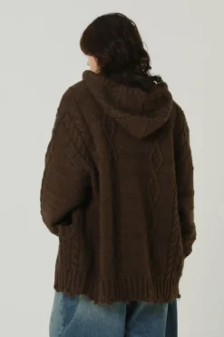Clearance Edith Knit Hooded Cardigan Sweaters