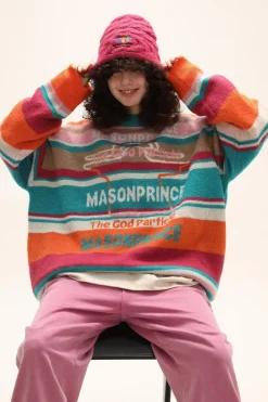 Discount Multi Color Alpaca Knit Sweater Sweaters