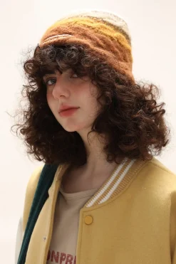 Outlet Multi Color Alpaca Hand-Knit Beanie Accessories