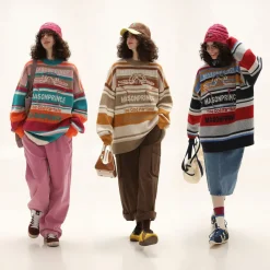 Discount Multi Color Alpaca Knit Sweater Sweaters