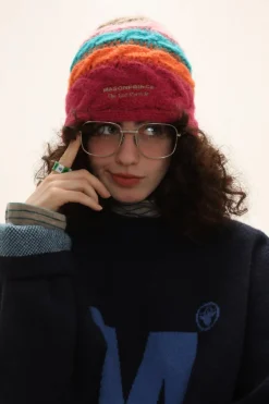Outlet Multi Color Alpaca Hand-Knit Beanie Accessories