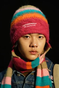 Outlet Multi Color Alpaca Hand-Knit Beanie Accessories