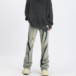 Clearance Scratch Ripped Jeans Jeans