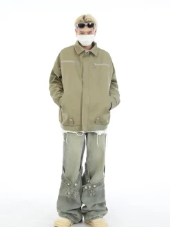 Outlet Star Zipped Work Jacket Jackets