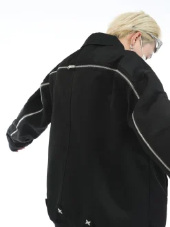 Outlet Star Zipped Work Jacket Jackets