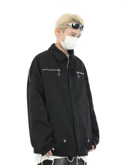 Outlet Star Zipped Work Jacket Jackets
