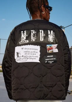 Fashion Patched Flyer Quilted Jacket Jackets