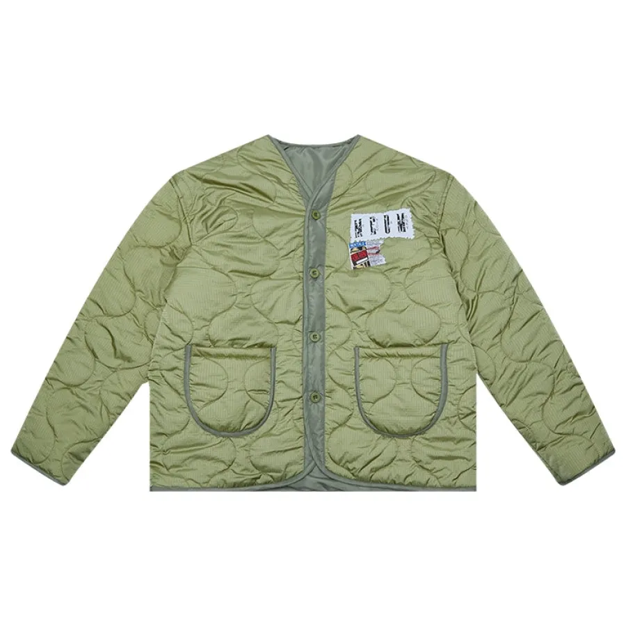 Fashion Patched Flyer Quilted Jacket Jackets