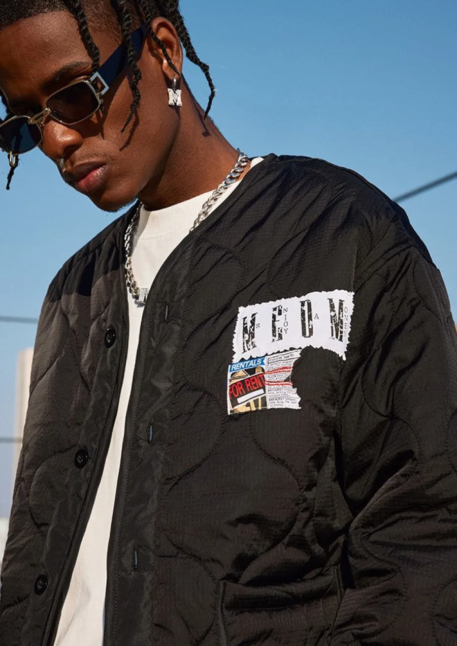 Fashion Patched Flyer Quilted Jacket Jackets