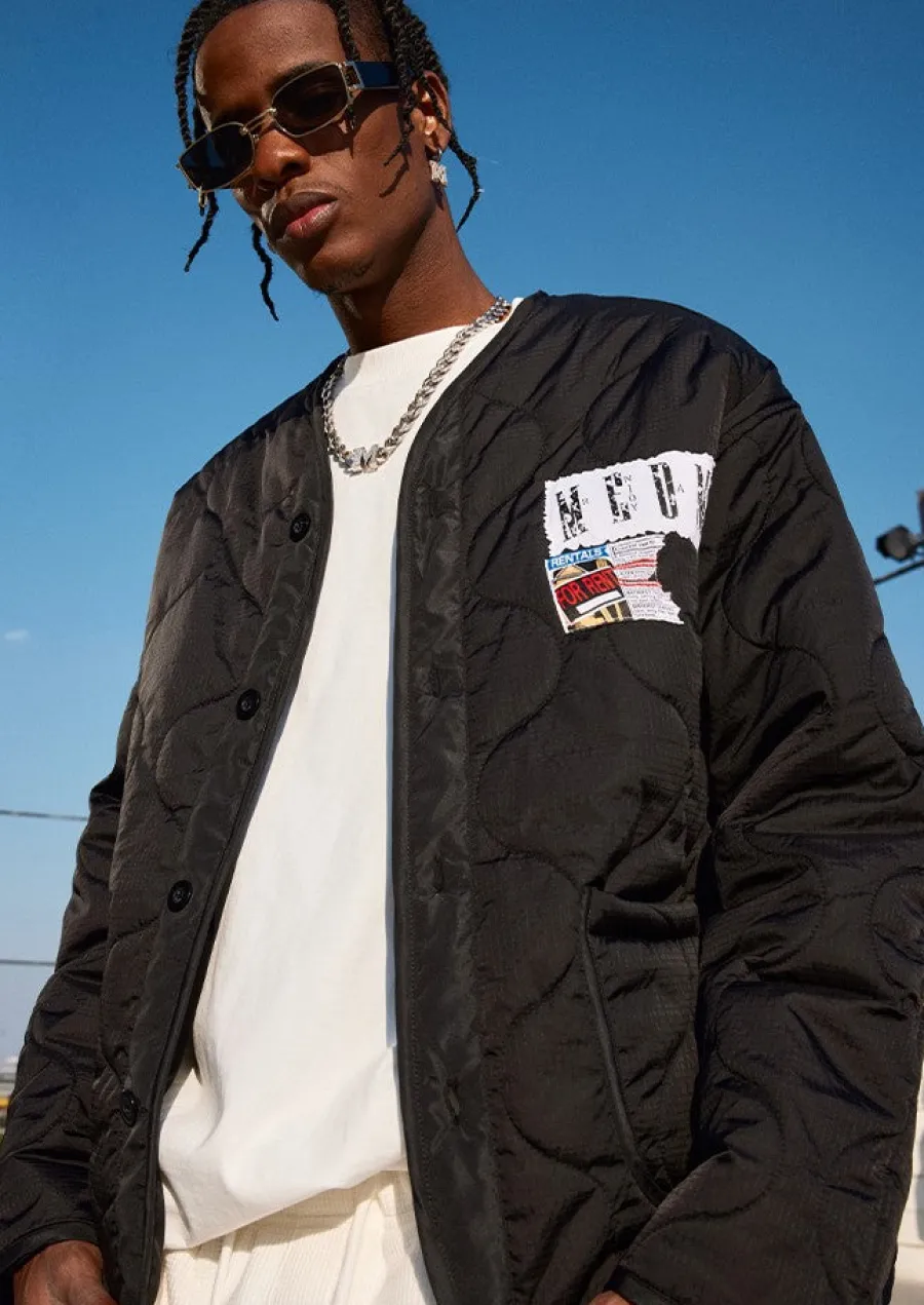 Fashion Patched Flyer Quilted Jacket Jackets