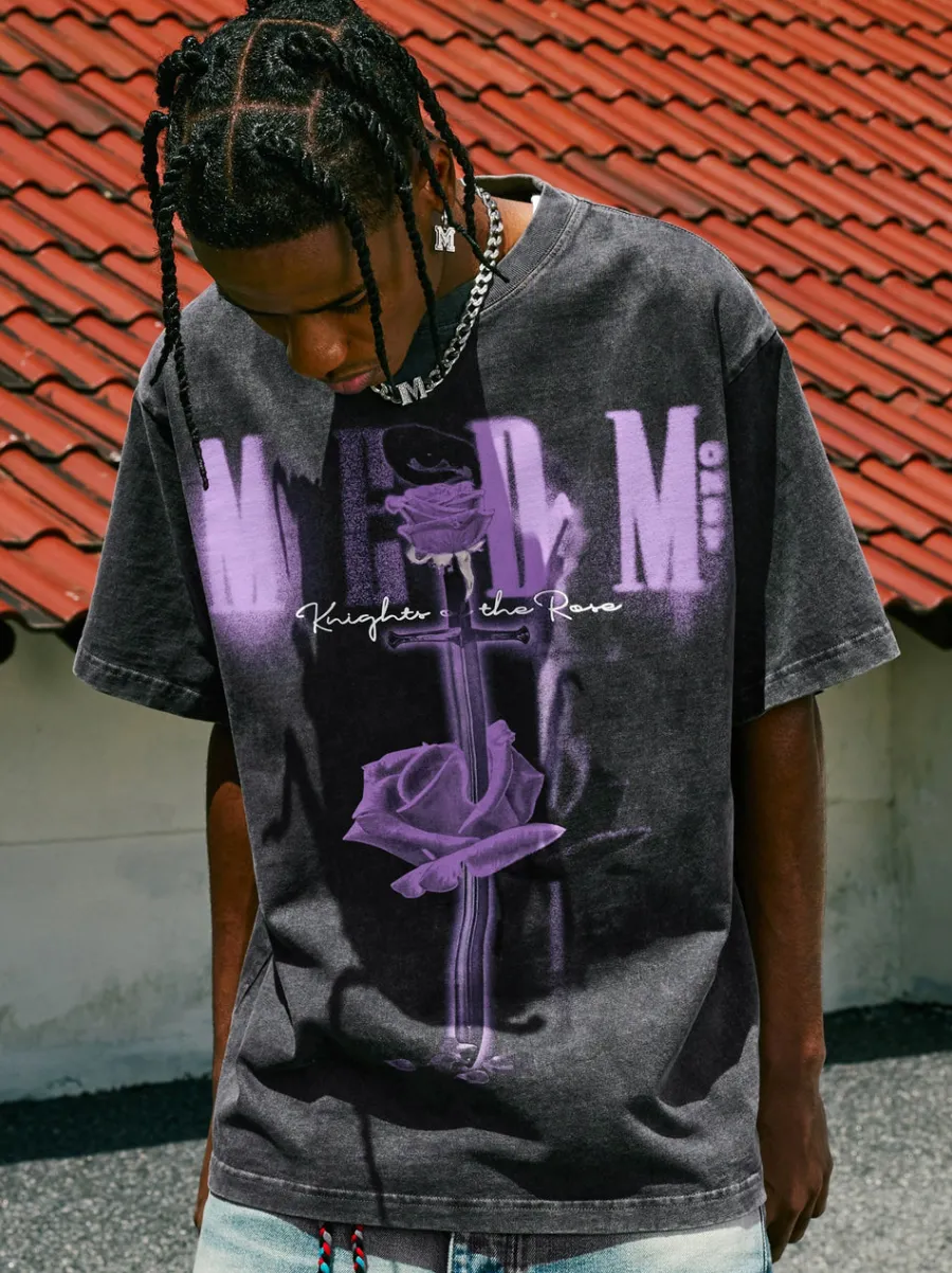 Online Vintage Washed "Sword & Rose" Tee T-Shirts