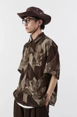 Fashion Boxy Cut Lotus Shirt Shirts