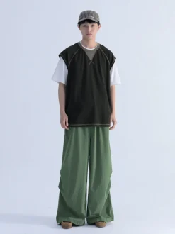 Discount Contrast Stitched Sleeveless Tee T-Shirts