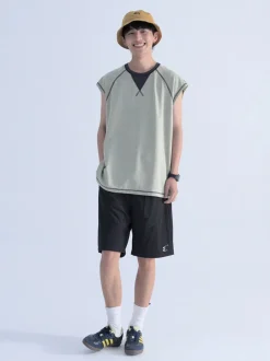 Discount Contrast Stitched Sleeveless Tee T-Shirts