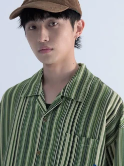 Sale Retro-Striped Button Up Shirts