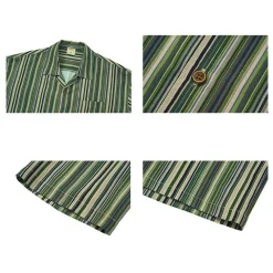 Sale Retro-Striped Button Up Shirts