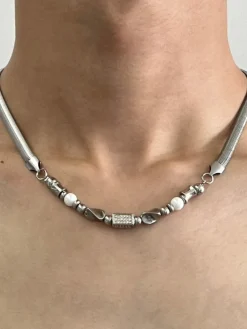 Fashion Silver Beaded Snake Chain Necklace Accessories