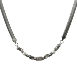 Fashion Silver Beaded Snake Chain Necklace Accessories