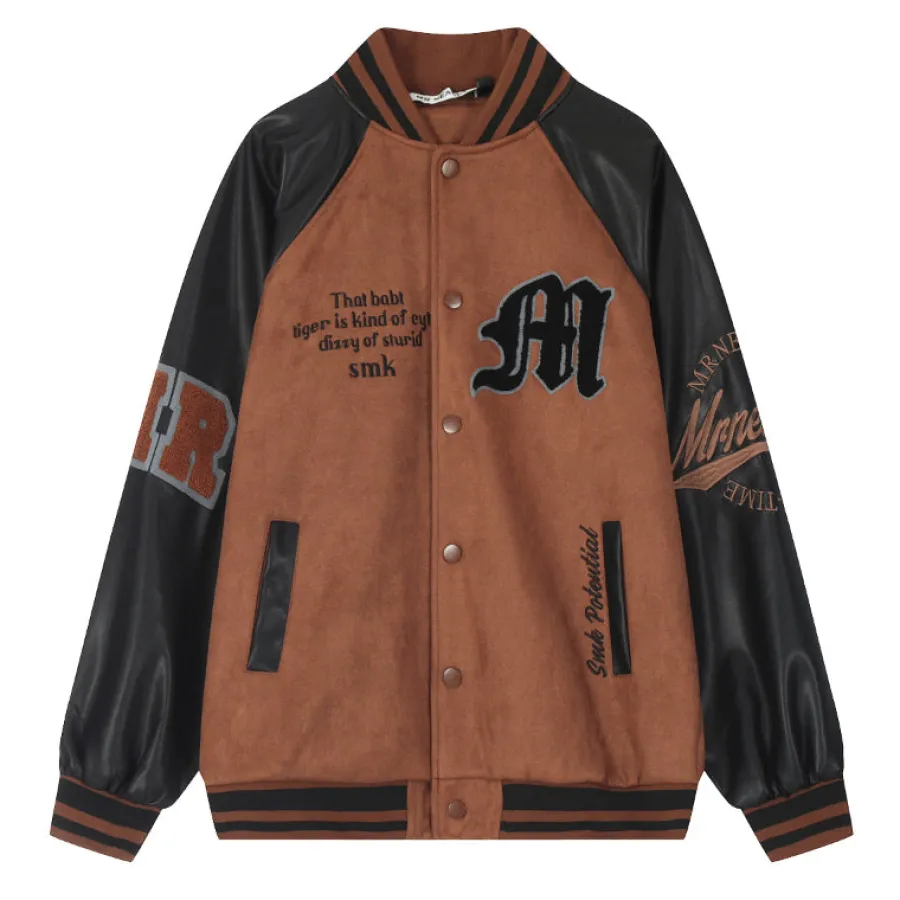 Fashion "1997" Suede Varsity Jacket Jackets