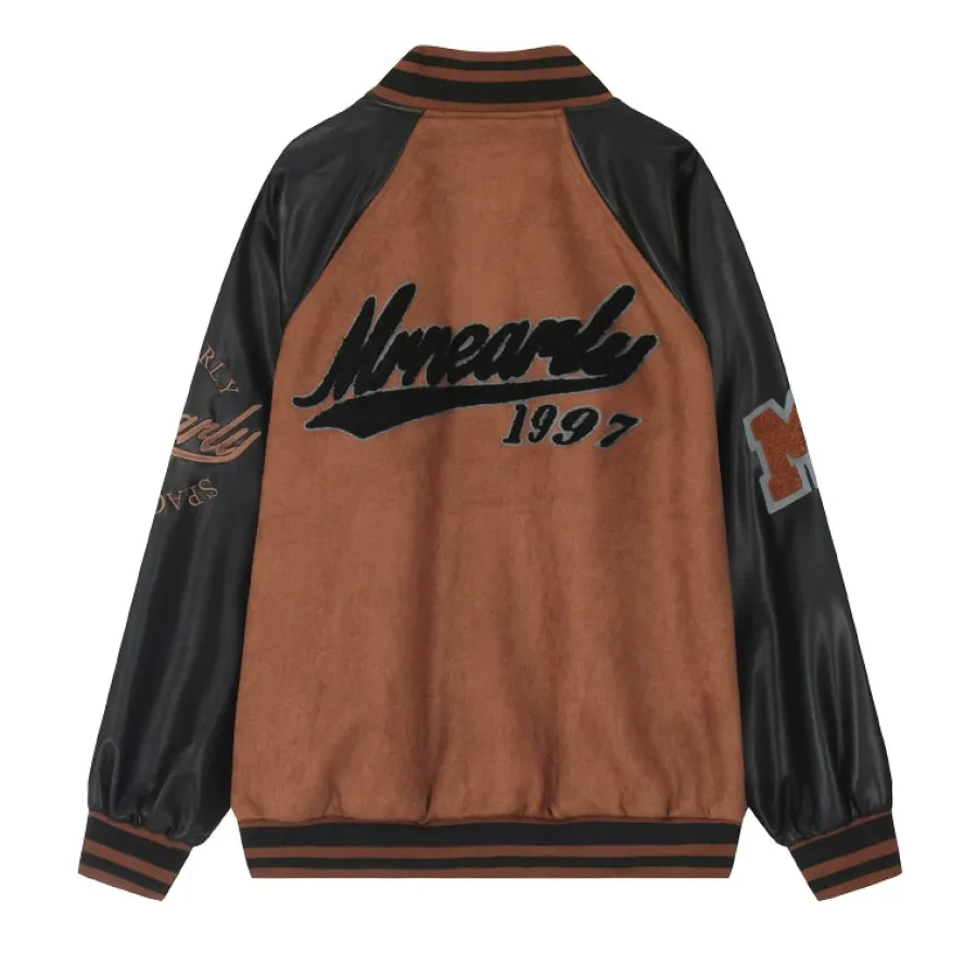 Fashion "1997" Suede Varsity Jacket Jackets