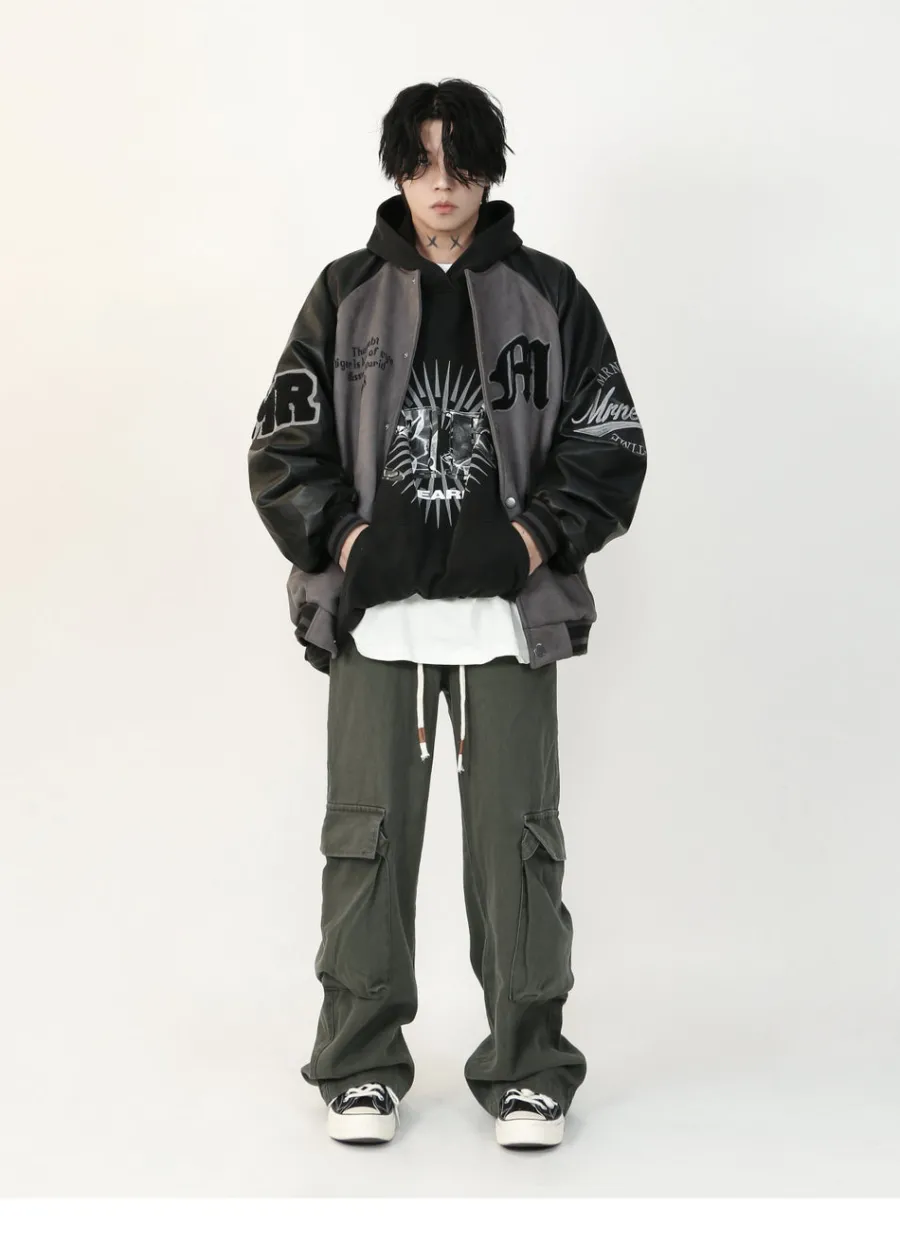 Fashion "1997" Suede Varsity Jacket Jackets