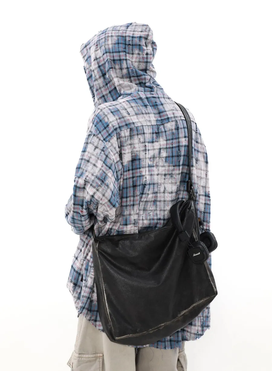 Clearance Distressed Horizon Hooded Flannel Jacket Jackets