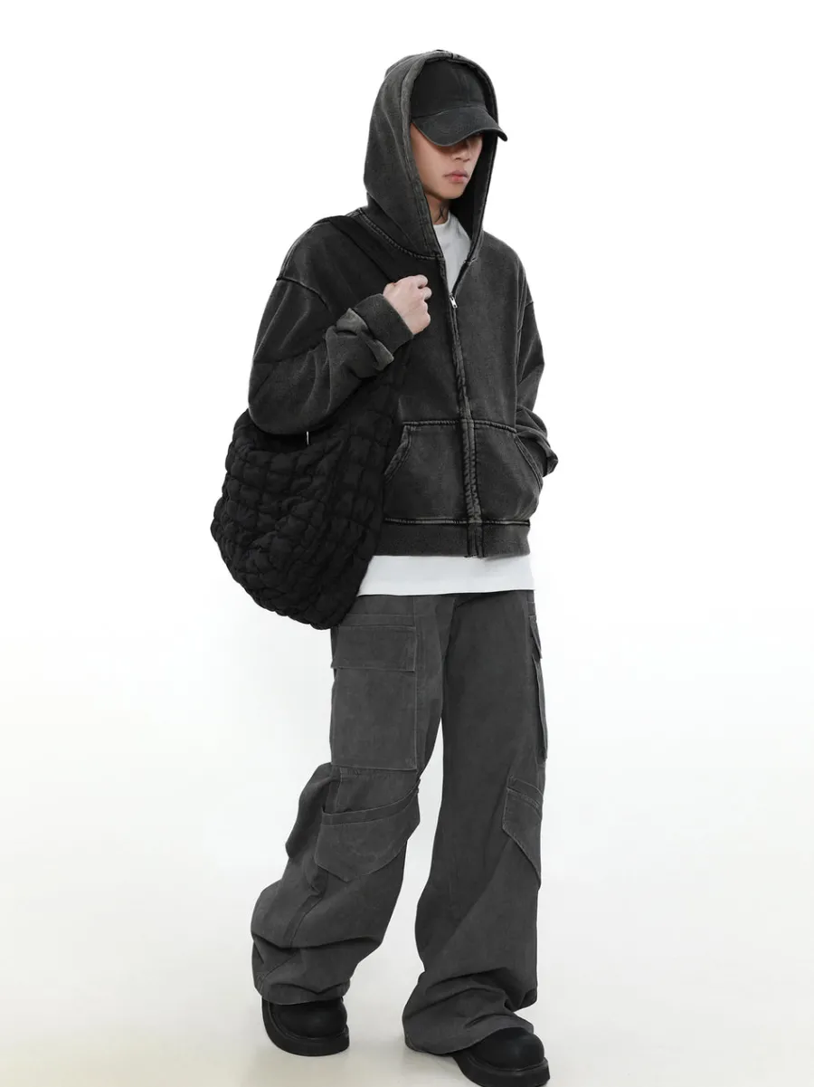 Outlet Heavyweight Vintage Washed Zip Jacket Jackets