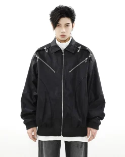 Outlet Star-Studded Bomber Jacket Jackets