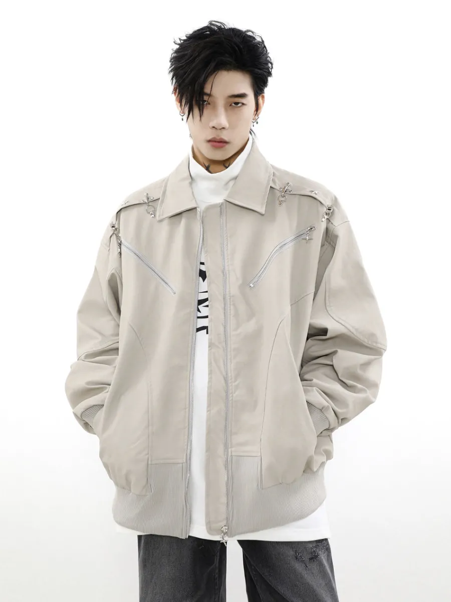 Outlet Star-Studded Bomber Jacket Jackets