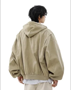 Clearance Vintage Washed Embroidered Silohuette Zip Jacket Jackets