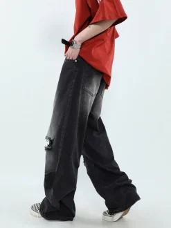 Outlet Vintage Washed Ripped Jeans Jeans